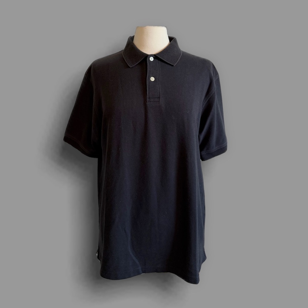 ROCHAS | Vintage Black Short Sleeve Polo Shirt - XL
